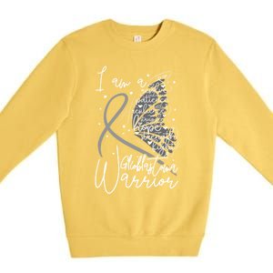 Butterfly Glioblastoma Warrior Glioblastoma Awareness Cute Gift Premium Crewneck Sweatshirt