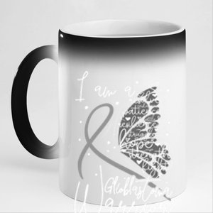 Butterfly Glioblastoma Warrior Glioblastoma Awareness Cute Gift 11oz Black Color Changing Mug