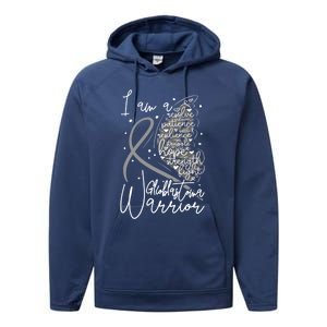 Butterfly Glioblastoma Warrior Glioblastoma Awareness Cute Gift Performance Fleece Hoodie