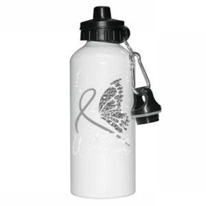 Butterfly Glioblastoma Warrior Glioblastoma Awareness Cute Gift Aluminum Water Bottle