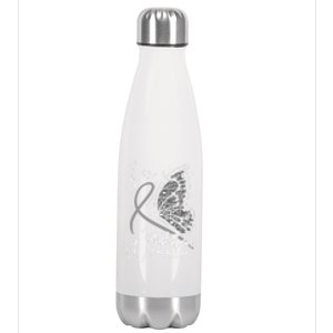 Butterfly Glioblastoma Warrior Glioblastoma Awareness Cute Gift Stainless Steel Insulated Water Bottle