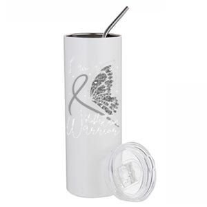 Butterfly Glioblastoma Warrior Glioblastoma Awareness Cute Gift Stainless Steel Tumbler