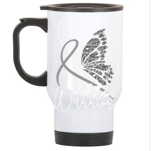 Butterfly Glioblastoma Warrior Glioblastoma Awareness Cute Gift Stainless Steel Travel Mug