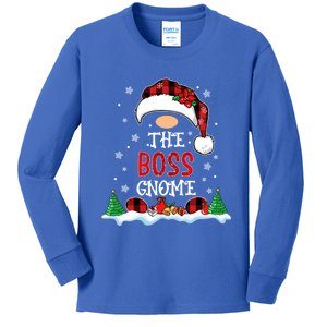 Boss Gnome Xmas Family Matching Funny Christmas Gnomes Gift Kids Long Sleeve Shirt