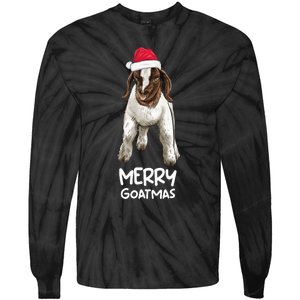 Boer goat Xmas Merry Goatmas  Tie-Dye Long Sleeve Shirt