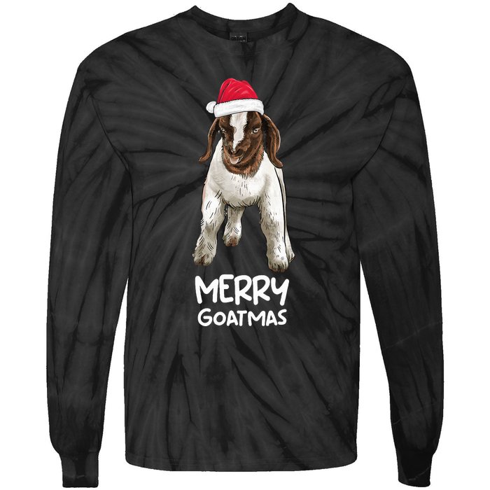 Boer goat Xmas Merry Goatmas  Tie-Dye Long Sleeve Shirt