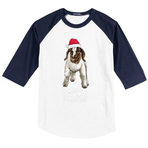 Boer goat Xmas Merry Goatmas  Baseball Sleeve Shirt