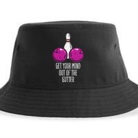 Bowling Get Your Mind Out Of Gutter Funny Bowler Sustainable Bucket Hat