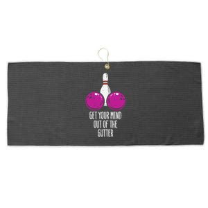 Bowling Get Your Mind Out Of Gutter Funny Bowler Large Microfiber Waffle Golf Towel