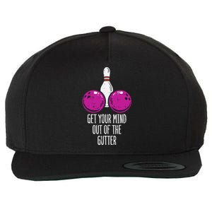 Bowling Get Your Mind Out Of Gutter Funny Bowler Wool Snapback Cap