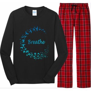 Breathe Gym Yoga Great Gift Just Breathe Inhale Exhale Long Sleeve Pajama Set