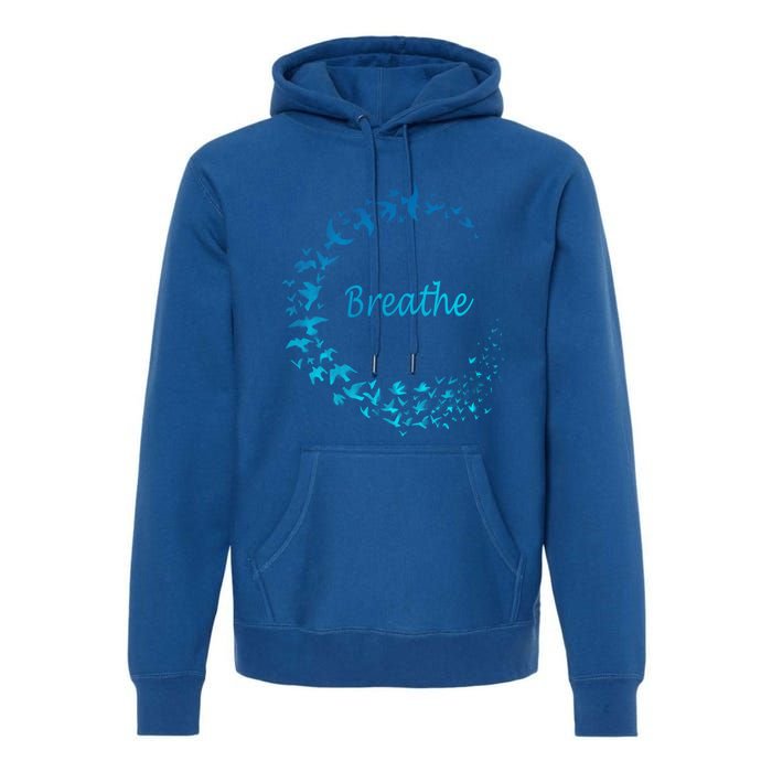 Breathe Gym Yoga Great Gift Just Breathe Inhale Exhale Premium Hoodie