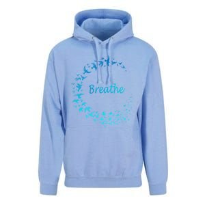 Breathe Gym Yoga Great Gift Just Breathe Inhale Exhale Unisex Surf Hoodie