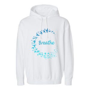 Breathe Gym Yoga Great Gift Just Breathe Inhale Exhale Garment-Dyed Fleece Hoodie