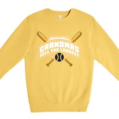 Baseball Grandmas Yell The Loudest Premium Crewneck Sweatshirt