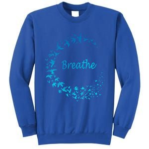 Breathe Gym Yoga Gift Just Breathe Inhale Exhale Tall Sweatshirt