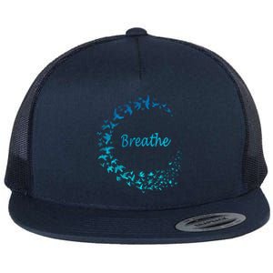 Breathe Gym Yoga Gift Just Breathe Inhale Exhale Flat Bill Trucker Hat