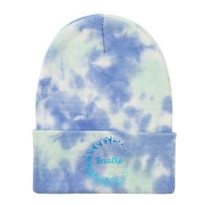 Breathe Gym Yoga Gift Just Breathe Inhale Exhale Tie Dye 12in Knit Beanie