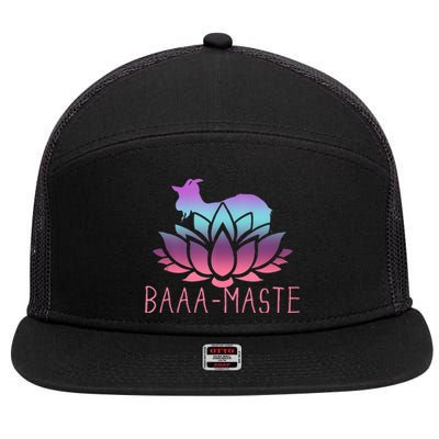 Baaamaste Goat Yoga Namaste Spiritual Meditation Om Nayah 7 Panel Mesh Trucker Snapback Hat