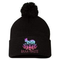 Baaamaste Goat Yoga Namaste Spiritual Meditation Om Nayah Pom Pom 12in Knit Beanie