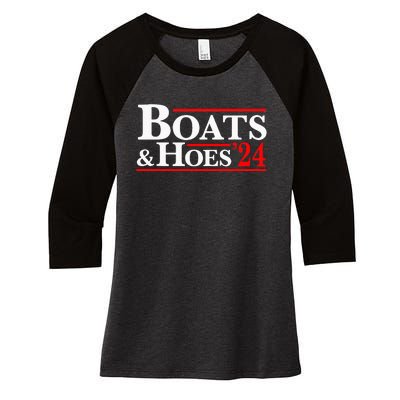 Boats & Hoes 24 Vintage Logo Women's Tri-Blend 3/4-Sleeve Raglan Shirt