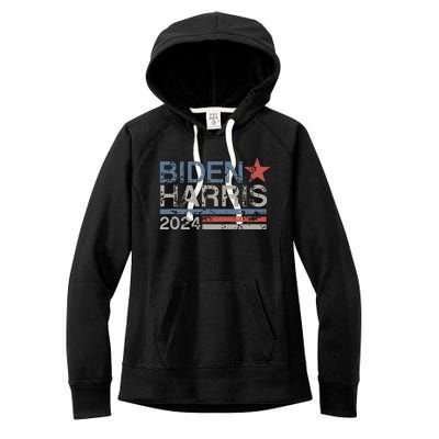 Biden Harris 2024 Retro Vintage Distressed Design Women's Fleece Hoodie