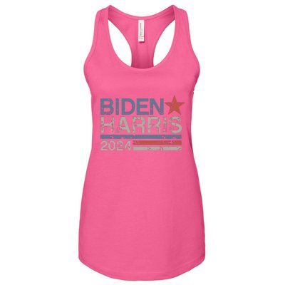 Biden Harris 2024 Retro Vintage Distressed Design Women's Racerback Tank