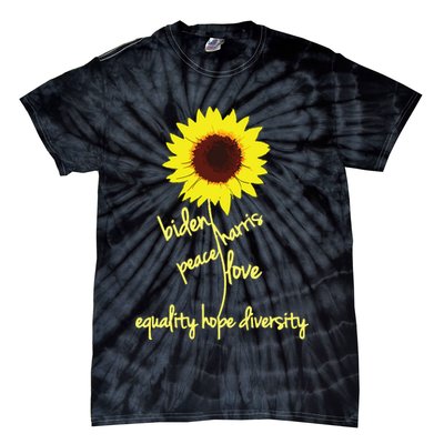 Biden Harris 2024 Peace Love Equality Hope Diversity Flower Tie-Dye T-Shirt
