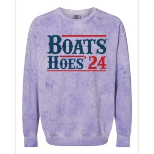 Boats Hoes 2024 Boats And Hoes Funny Summer Funny Boating Funny Lake Funny River Colorblast Crewneck Sweatshirt