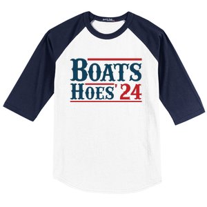 Boats Hoes 2024 Boats And Hoes Funny Summer Funny Boating Funny Lake Funny River Baseball Sleeve Shirt