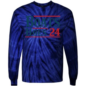 Boats Hoes 2024 Boats And Hoes Funny Summer Funny Boating Funny Lake Funny River Tie-Dye Long Sleeve Shirt