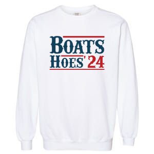 Boats Hoes 2024 Boats And Hoes Funny Summer Funny Boating Funny Lake Funny River Garment-Dyed Sweatshirt