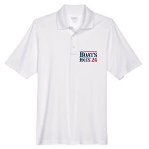 Boats Hoes 2024 Boats And Hoes Funny Summer Funny Boating Funny Lake Funny River Men's Origin Performance Pique Polo