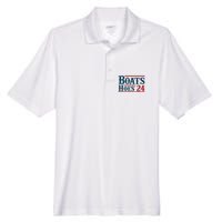 Boats Hoes 2024 Boats And Hoes Funny Summer Funny Boating Funny Lake Funny River Men's Origin Performance Piqué Polo