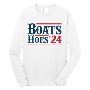 Boats Hoes 2024 Boats And Hoes Funny Summer Funny Boating Funny Lake Funny River Long Sleeve Shirt