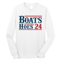 Boats Hoes 2024 Boats And Hoes Funny Summer Funny Boating Funny Lake Funny River Long Sleeve Shirt