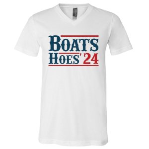 Boats Hoes 2024 Boats And Hoes Funny Summer Funny Boating Funny Lake Funny River V-Neck T-Shirt