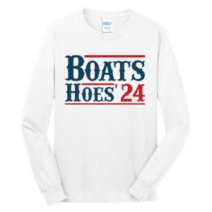 Boats Hoes 2024 Boats And Hoes Funny Summer Funny Boating Funny Lake Funny River Tall Long Sleeve T-Shirt