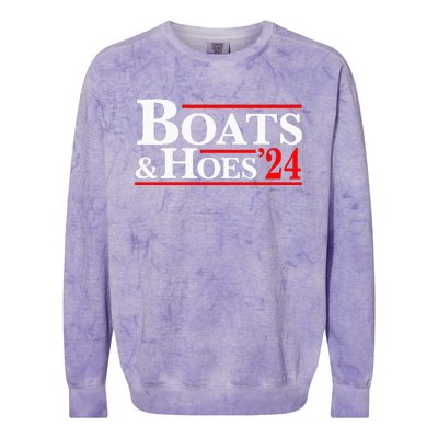 Boats & Hoes 24 Vintage For Your Step Brothers Colorblast Crewneck Sweatshirt