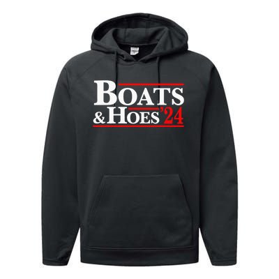 Boats & Hoes 24 Vintage For Your Step Brothers Performance Fleece Hoodie