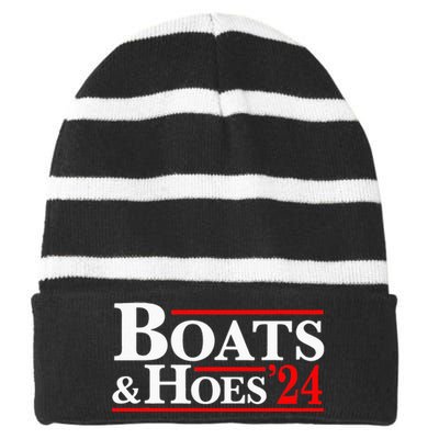 Boats & Hoes 24 Vintage For Your Step Brothers Striped Beanie with Solid Band