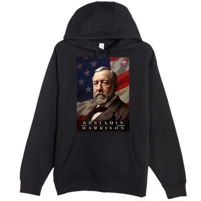 Benjamin Harrison 23rd President Of The United States Portrait Premium Pullover Hoodie
