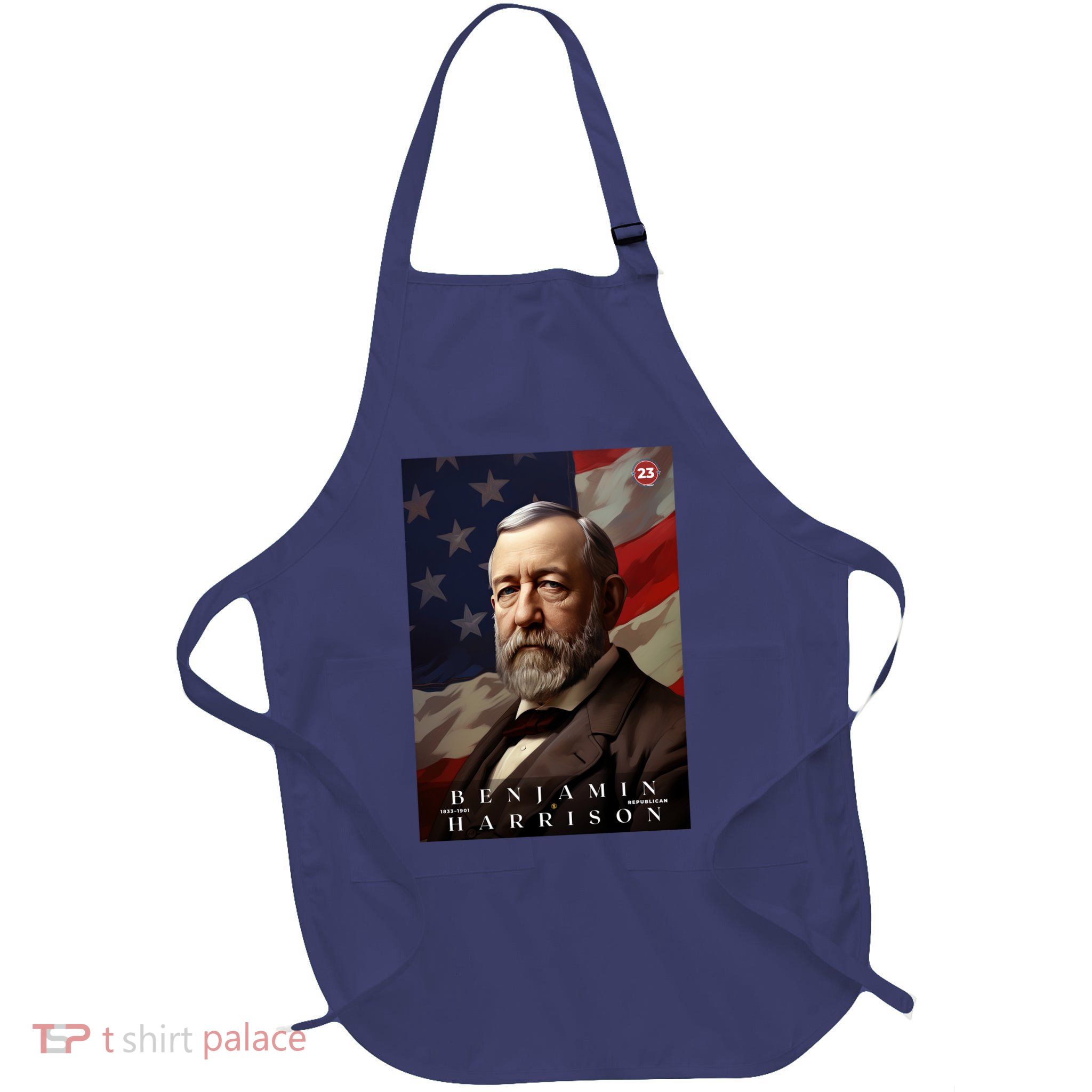 Benjamin Harrison 23rd President Of The United States Portrait Full-Length Apron With Pockets