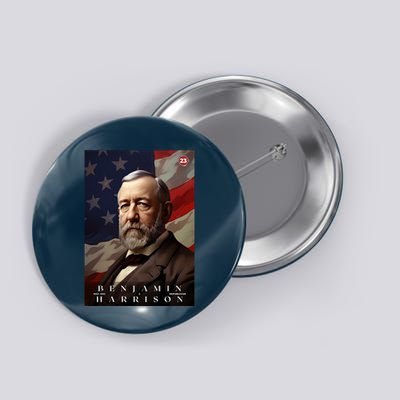 Benjamin Harrison 23rd President Of The United States Portrait Button