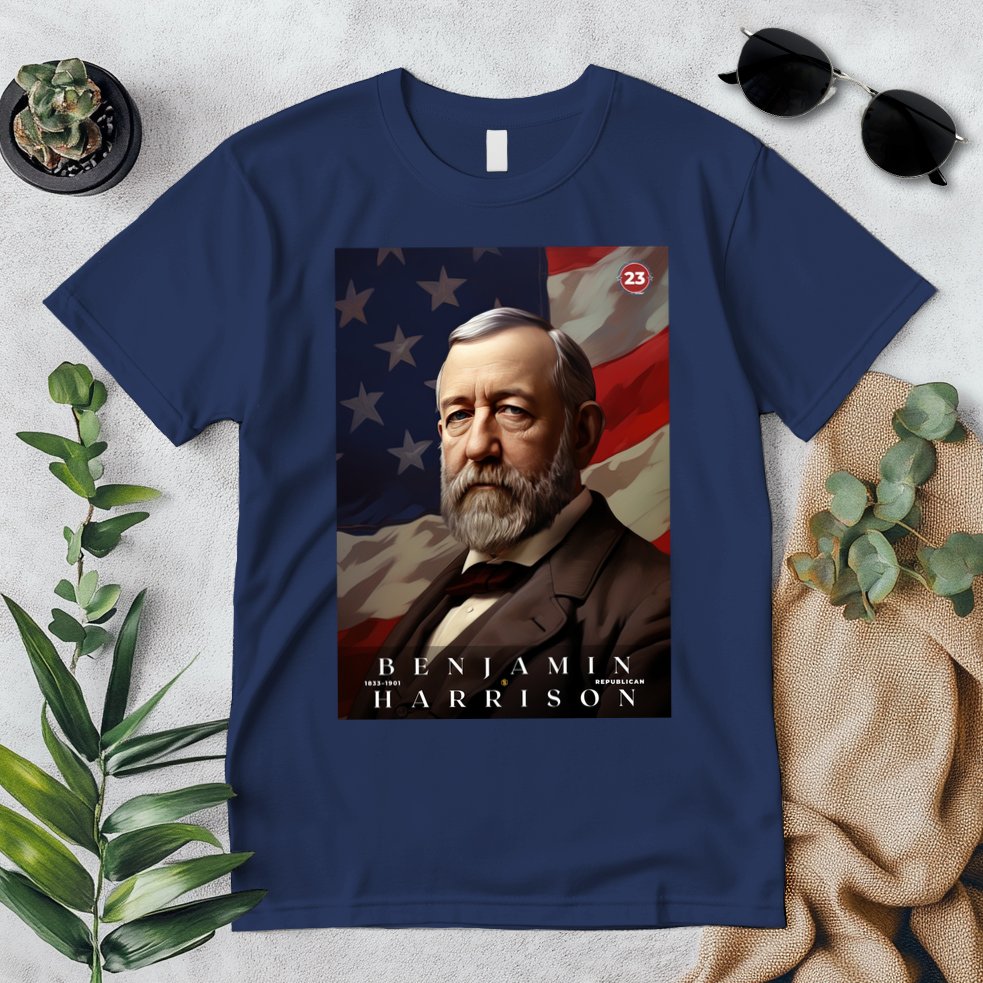 Benjamin Harrison 23rd President Of The United States Portrait Premium T-Shirt