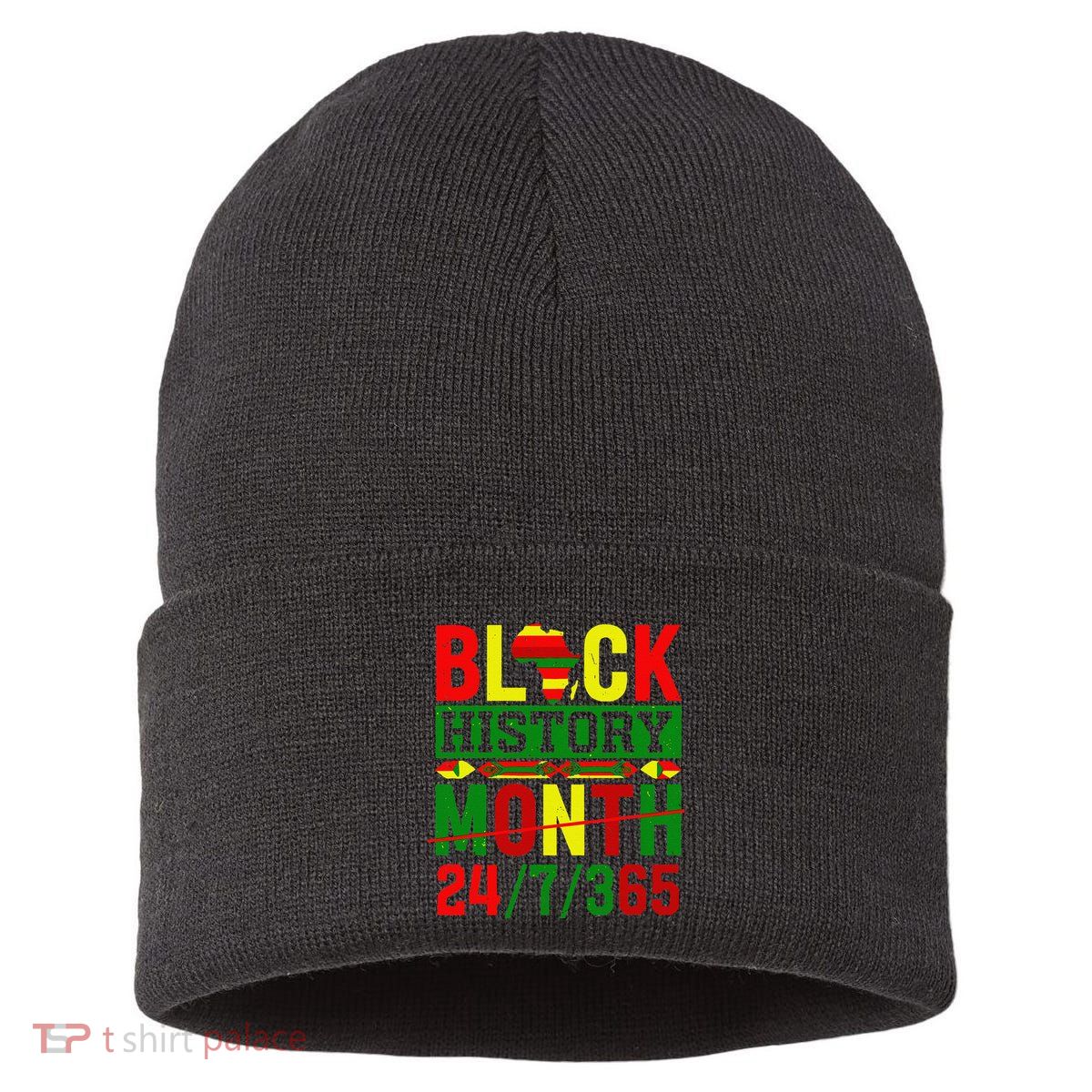 Black History 247365 African Pride Panafrican Colors Sustainable Knit Beanie