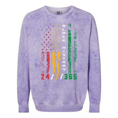 Black History 247365 African American Flag African Colorblast Crewneck Sweatshirt