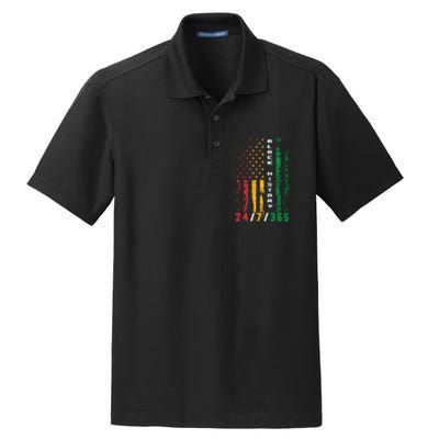 Black History 247365 African American Flag African Dry Zone Grid Polo