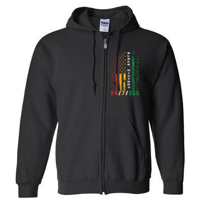 Black History 247365 African American Flag African Full Zip Hoodie