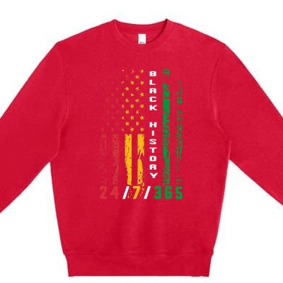 Black History 247365 African American Flag African Premium Crewneck Sweatshirt